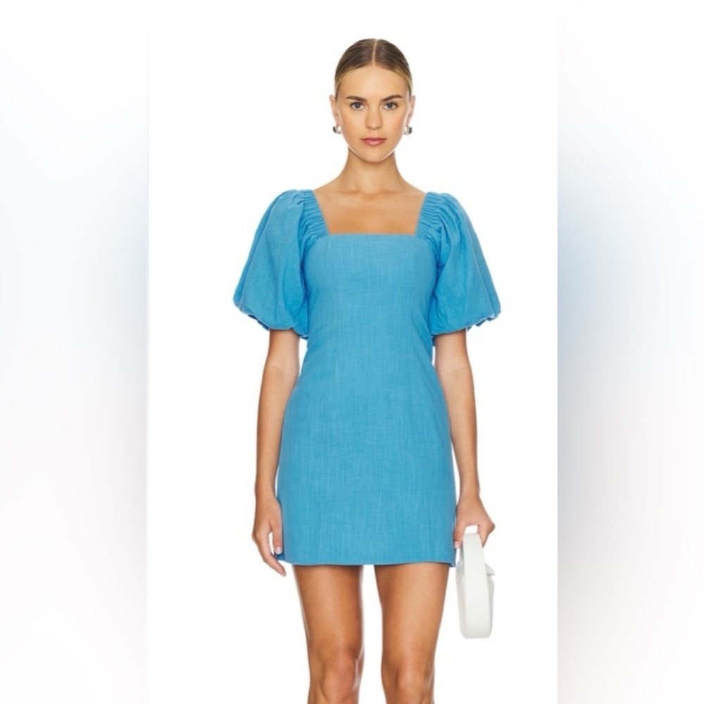 SNDYS Tuscany Linen Mini Dress Blue Medium